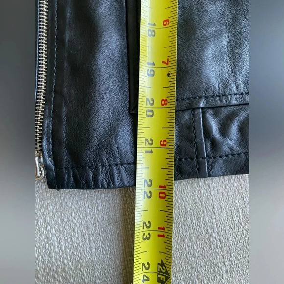 Tory Burch Leather Jacket Women’s Moto Biker Black Zip Up - Picture 4 of 11